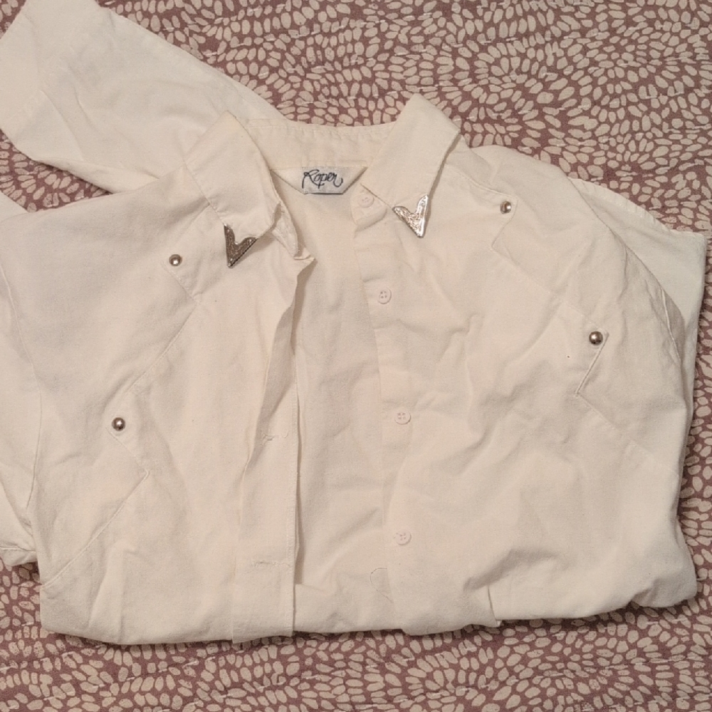 Roper Cream Shirt with Silver Details